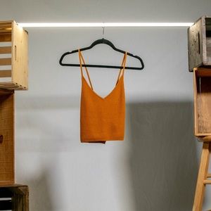 Burnt Orange Ribbed Tank Top